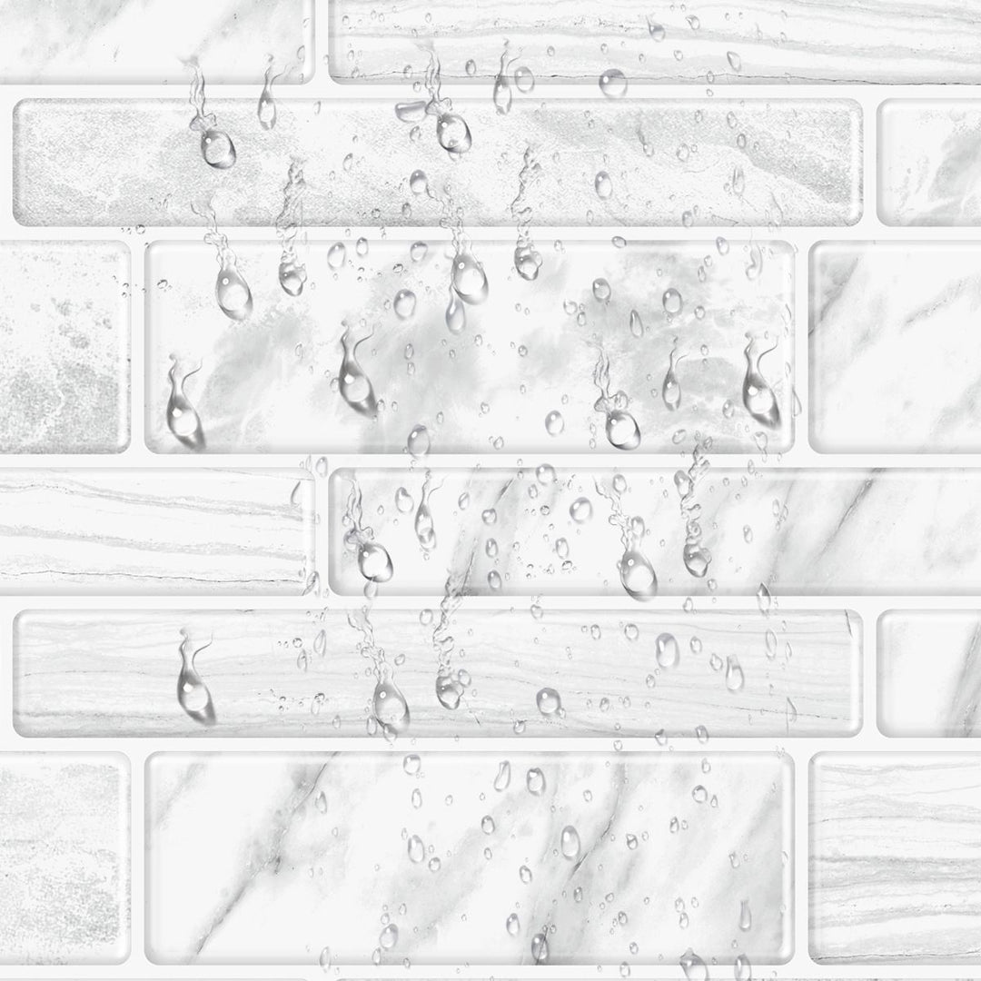 Lisslune | Square Peel & Stick Tile Stone Composite Subway Tile for Backsplash Wall