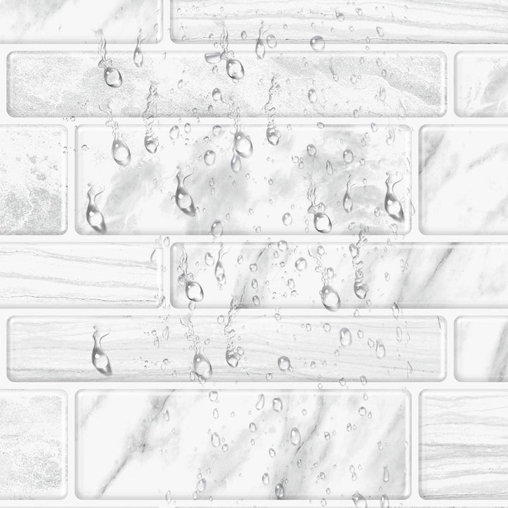 Lisslune | Square Peel & Stick Tile Stone Composite Subway Tile for Backsplash Wall