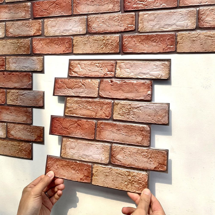 Lisslune | Modern 3D Brick Wall Panel Peel and Stick Waterproof Wall Covering