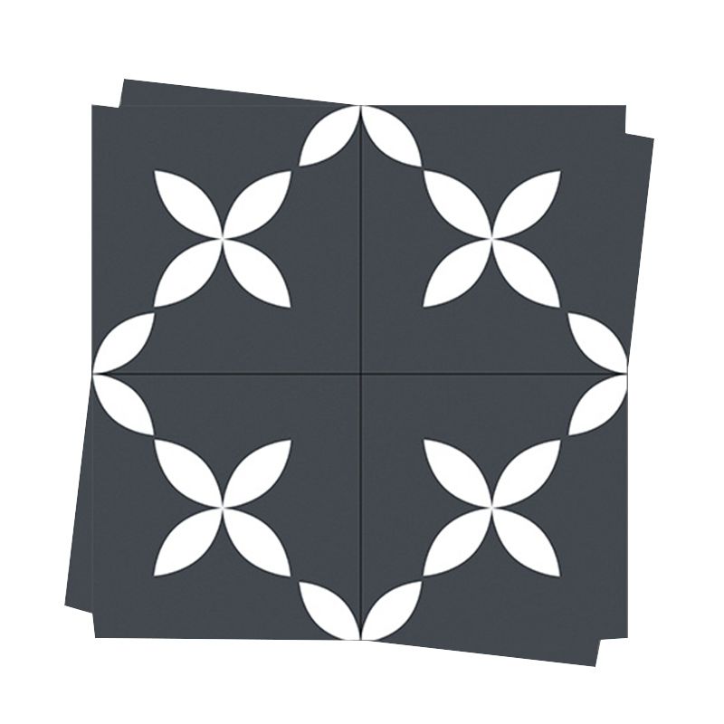 Lisslune | Square Indoor Vinyl Floor Peel and Stick Floral Print Waterproof Vinyl Floor