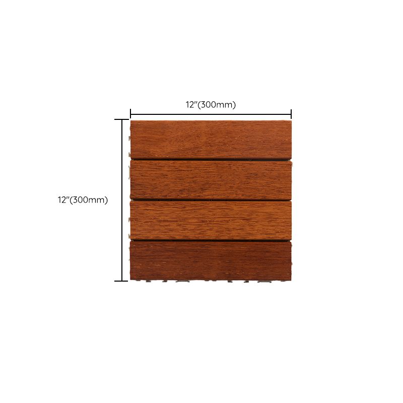 Lisslune | 4-Slat Wood Deck/Patio Floor Tiles Interlocking Installation Floor Tiles