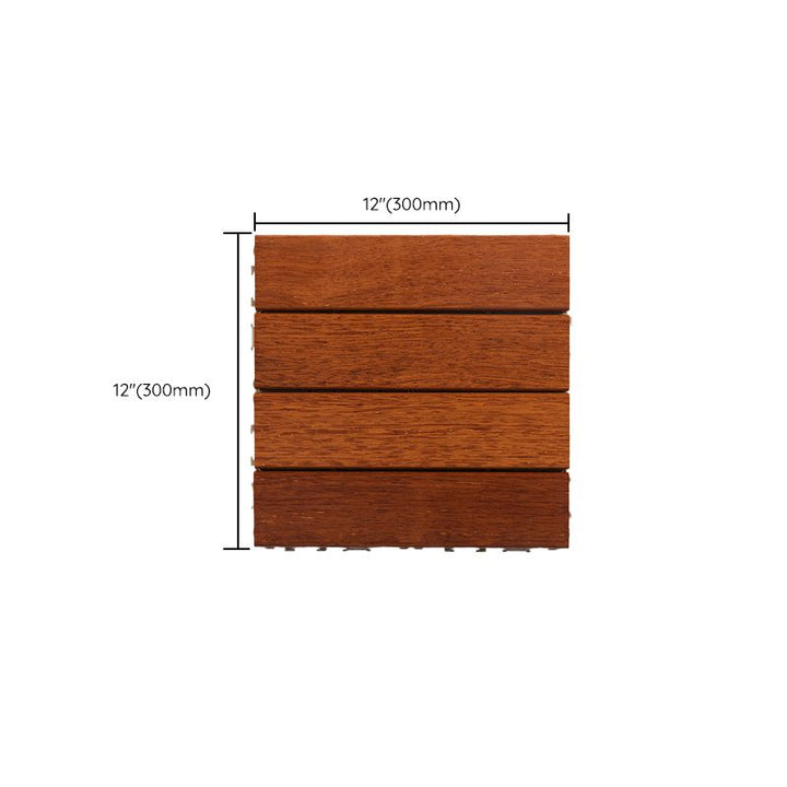 Lisslune | 4-Slat Wood Deck/Patio Floor Tiles Interlocking Installation Floor Tiles