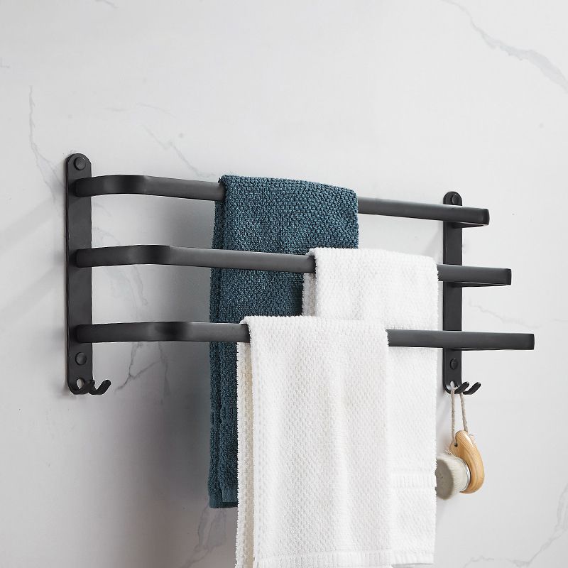 Lisslune | Modern black aluminum bathroom furniture set towel bar bathroom fittings