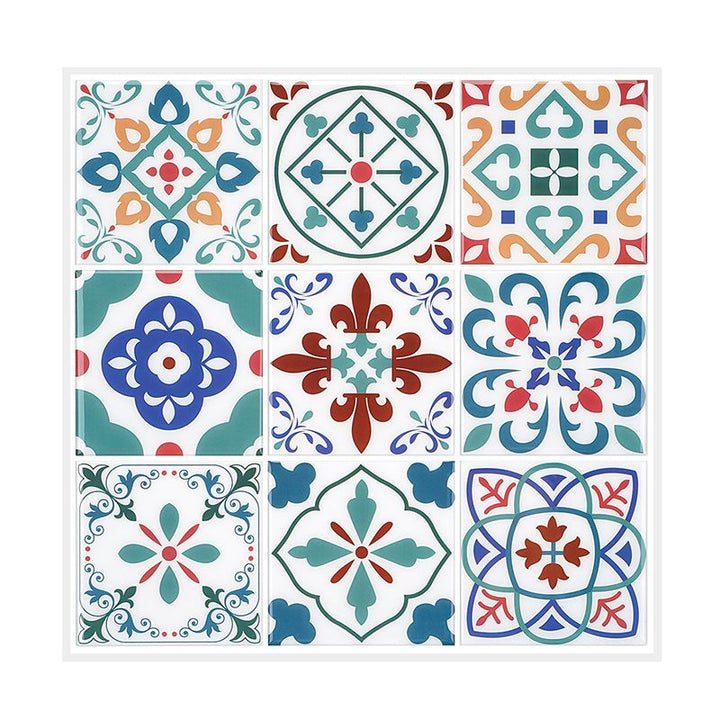 Lisslune | Wall tile paste Wallpaper Floral check pattern Wallpaper tile