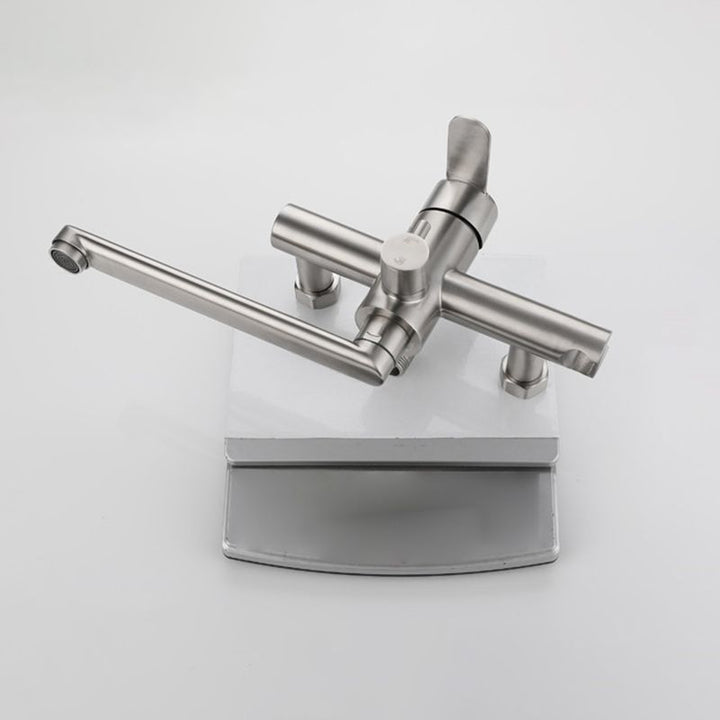 Lisslune | Wall-mounted metal bathtub filling low arch swivel bathtub mixer