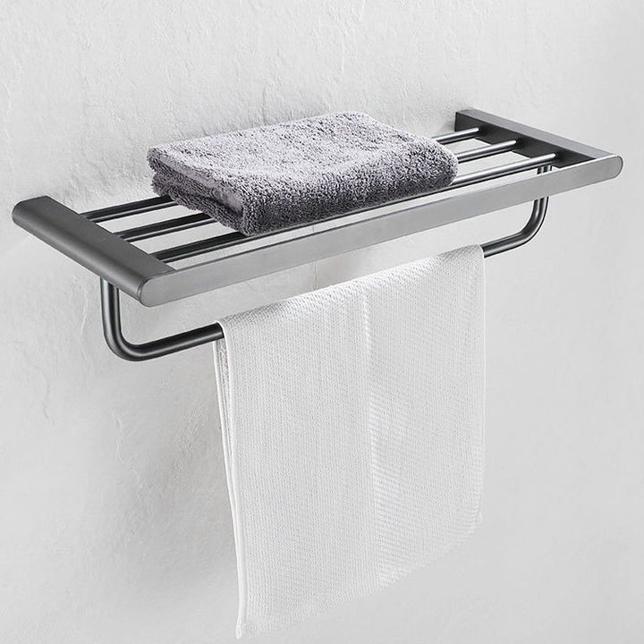 Lisslune | 5-piece modern bathroom accessory set made of stainless steel with towel rail/robe hooks/toilet paper holder