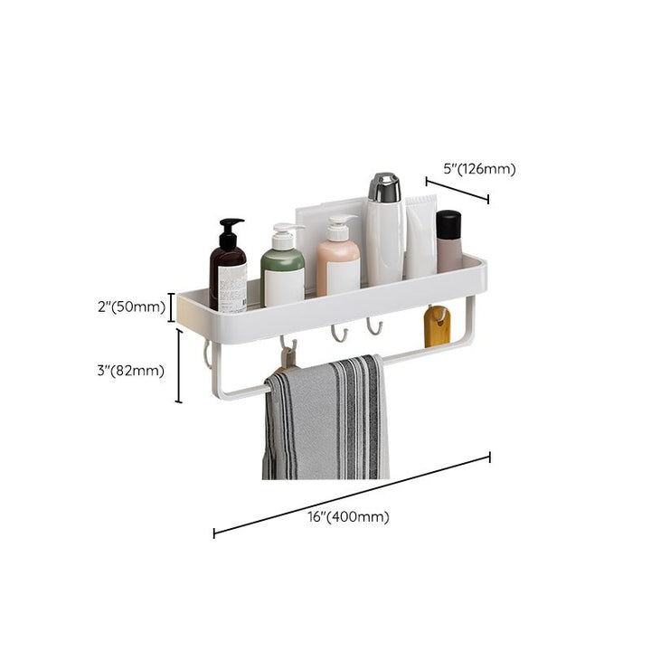 Lisslune | Contemporary Bathroom Accessory Set Metal Bathroom Shelf in White