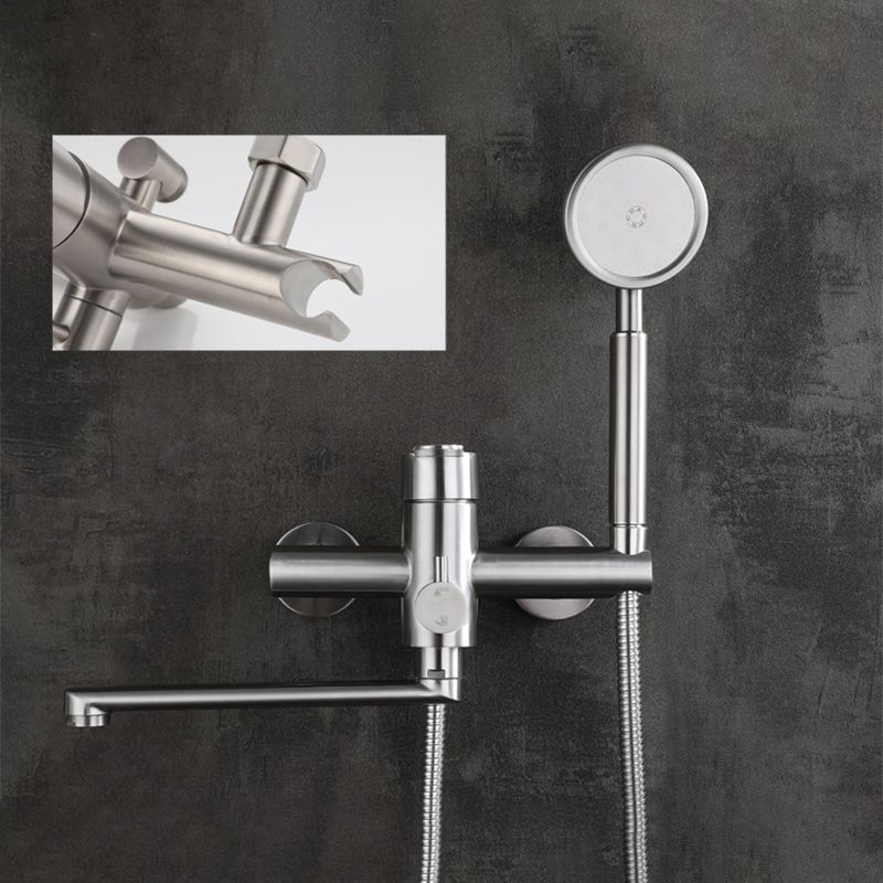 Lisslune | Wall-mounted metal bathtub filling low arch swivel bathtub mixer