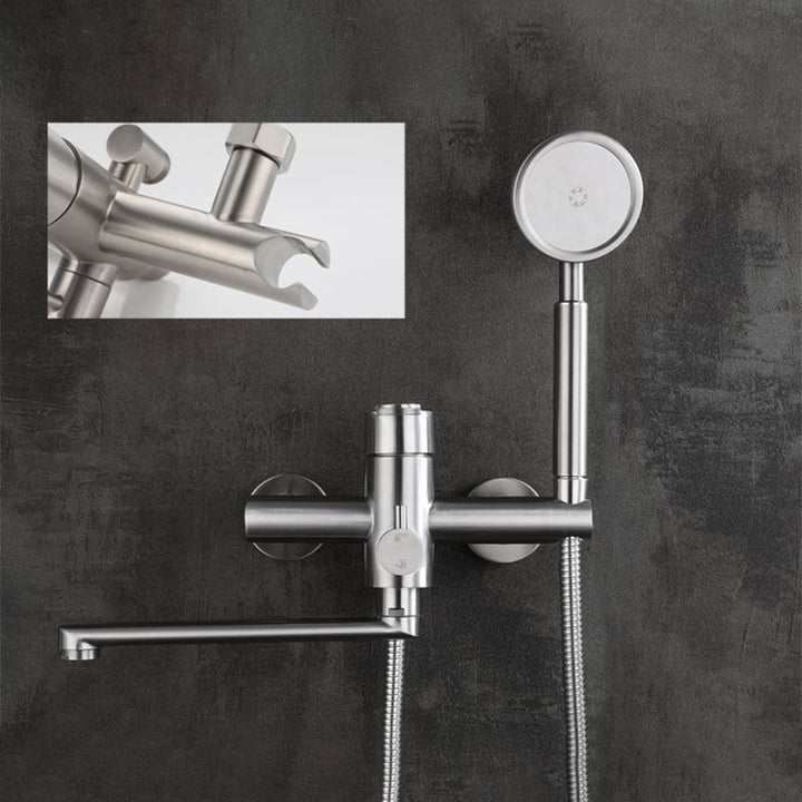 Lisslune | Wall-mounted metal bathtub filling low arch swivel bathtub mixer