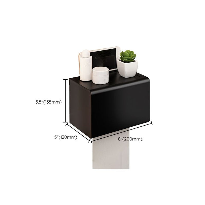 Lisslune | Modern Bathroom Set with Bath Shelf/Towel Holder & Paper Holder Black Bathroom Hardware
