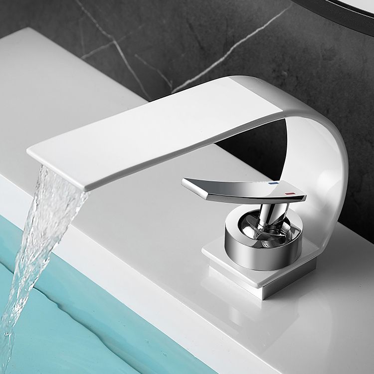 Lisslune | Brass faucet waterfall spout lever handle sink faucet