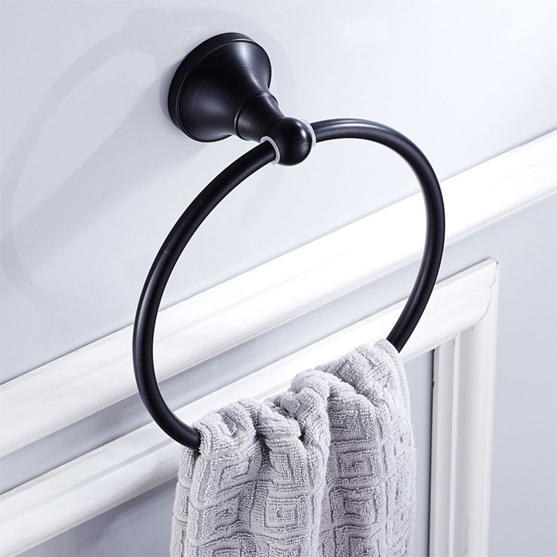 Lisslune | Metal Bathroom Set 4-piece Traditional Style Black Bathroom Accessories Set