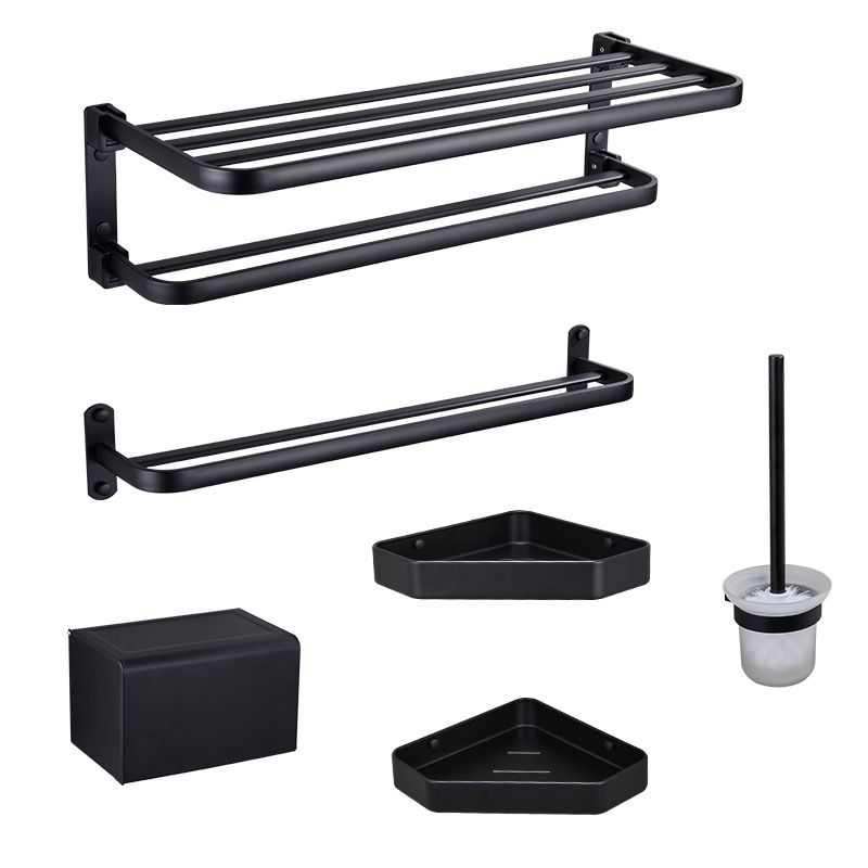 Lisslune | Modern Bathroom Accessory Set Matte Black/Grey Bathroom Shelf/Towel Holder & Paper Holder