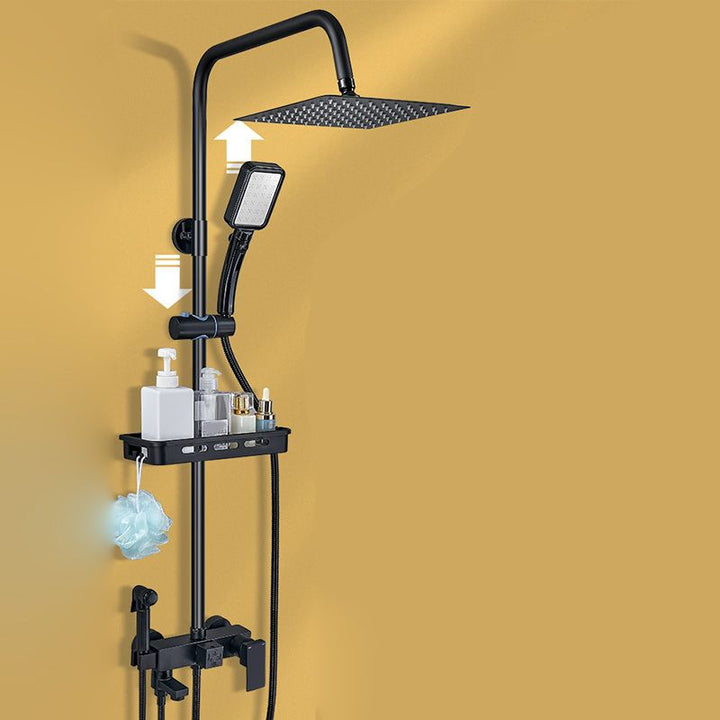 Lisslune | Shower System Wall Mount Adjustable Spray Pattern Shower Arm Shower Set with Shower Hose