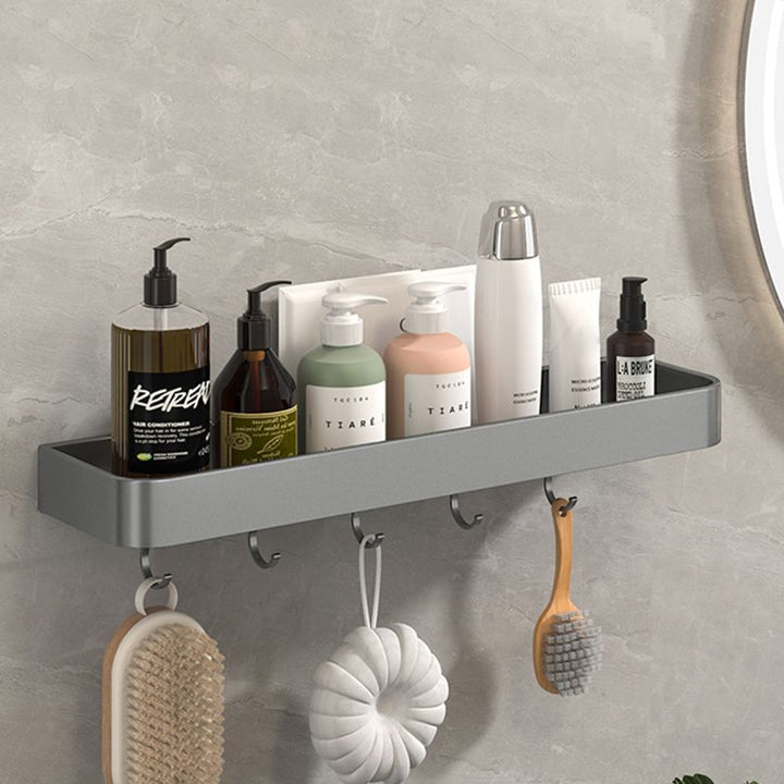 Lisslune | Modern Grey 2-piece Bathroom Accessory Set, Matt Grey, Bathroom Shelf
