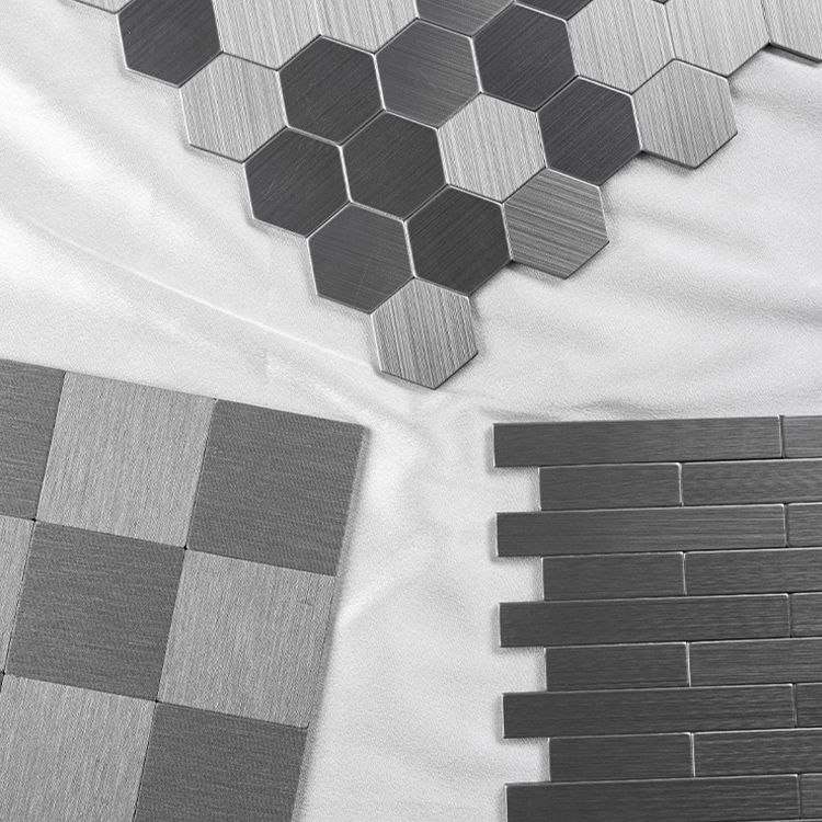 Lisslune | Subway Tile Wallpaper Contemporary Peel and Stick Wall Tile with Metal Look