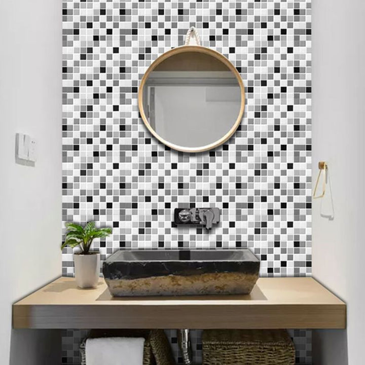 Lisslune | Tile Stripping & Gluing Square Mosaic PVC Stain Resistant Stripping and Gluing Plates for Shower 5 Pack