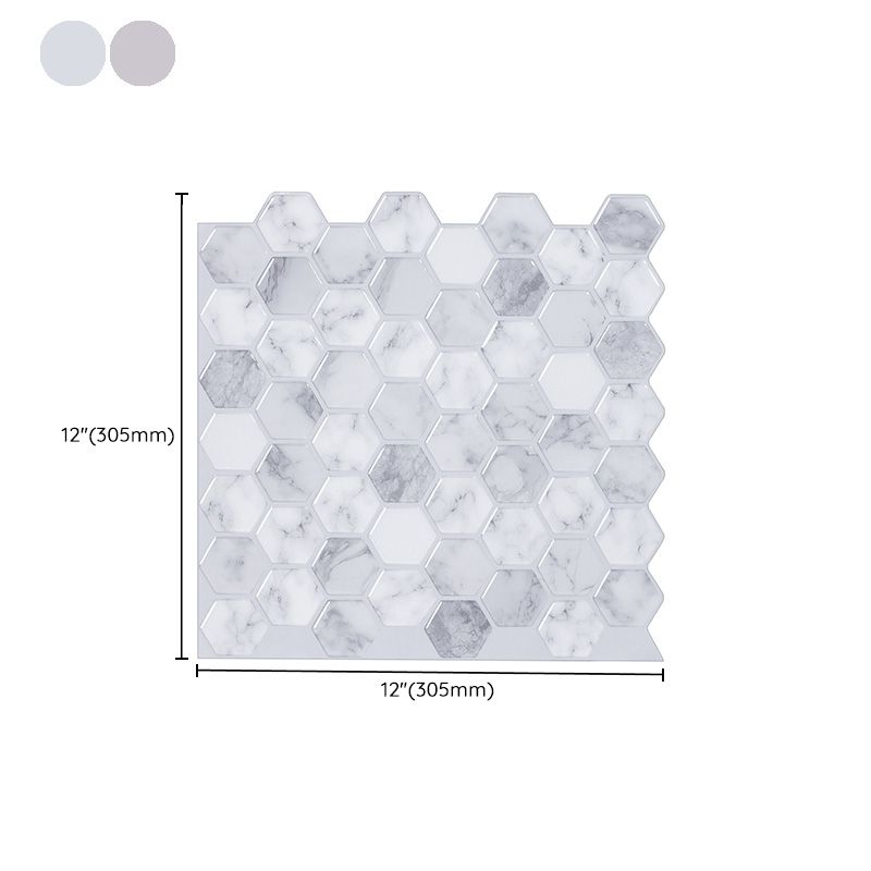Lisslune | Peel and Stick Tile Waterproof Hexagonal Plastic Peel and Stick Tile for Shower