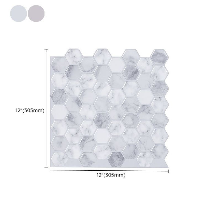 Lisslune | Peel and Stick Tile Waterproof Hexagonal Plastic Peel and Stick Tile for Shower