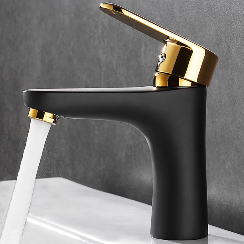 Lisslune | Black-Gold Vessel Sink Faucet Lever Handle Low Arc Vessel Faucet
