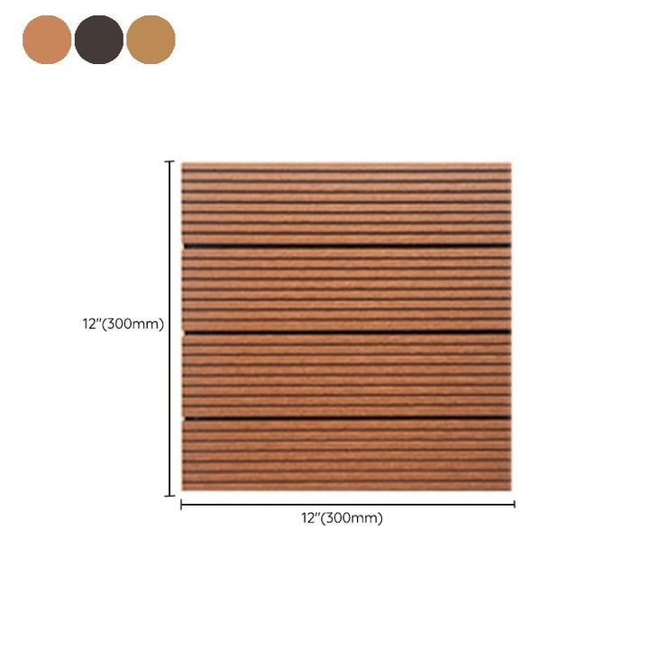 Lisslune | Contemporary Engineered Floor Tile Wire-Brushed Click-Lock Wood Floor for Patio Garden