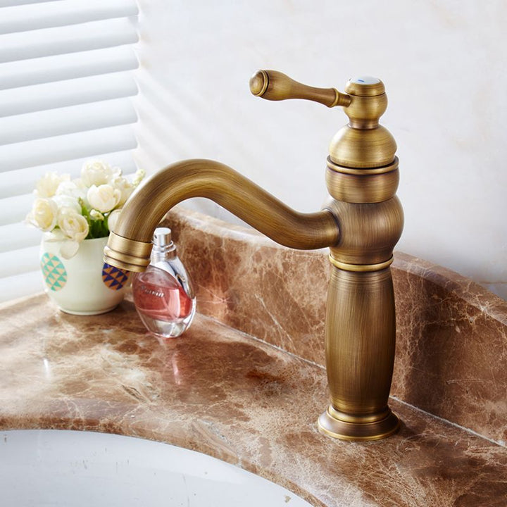 Lisslune | Round Basin Faucet Bathroom Faucet Single Lever High Arc Basin Faucet