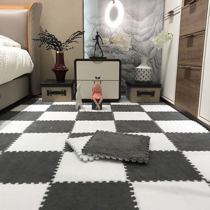 Lisslune | Color-Fading-Resistant Carpet Tile Solid Interlocking Carpet Tile