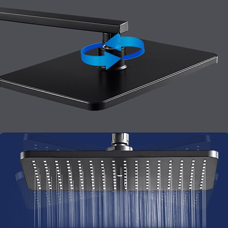 Lisslune | Modern rectangular shower head combo standard spray pattern with hand shower