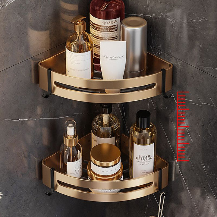 Lisslune | Black and Brass Bathroom Hardware Set Modern Stainless Steel Bathroom Shelf/Towel Holder/Paper Holder