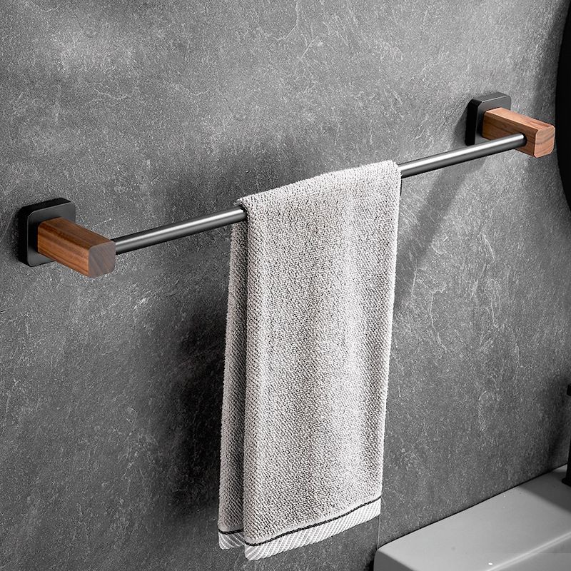 Lisslune | Wood & Aluminum Bathroom Set Brown Bathroom Accessory Set