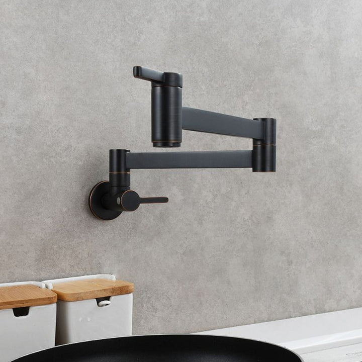 Lisslune | 1-handle brushed nickel widespread faucet 1 hole wall-mounted bathroom faucet with brass