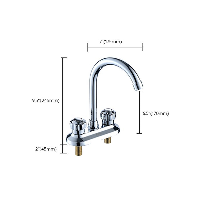 Lisslune | High Arch Conversion Faucet Two Handle Brass Sink Faucet for the Bathroom