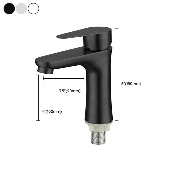 Lisslune | Round Vessel Faucet Lever Handle Stainless Steel Bathroom Faucet with Water Hose