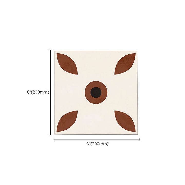 Lisslune | Indoor Vinyl Flooring Floral Pattern Peel and Stick Waterproof Square Vinyl Floor