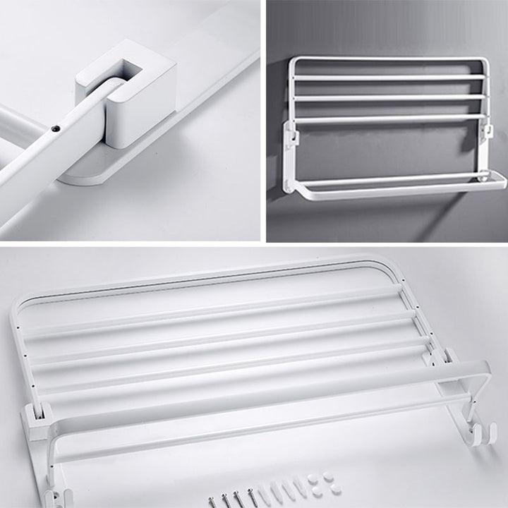 Lisslune | White Bathroom Accessories Hardware Set Modern Bathroom Accessories Set, Towel Rack