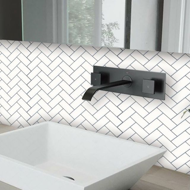 Lisslune | Matte Square Peel & Stick Tile Stone Composite Subway Tile for Kitchen Backsplash