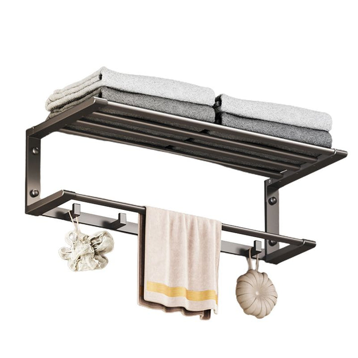 Lisslune | Modern bathroom accessory set bathroom shelf towel bar gray bath accessory set