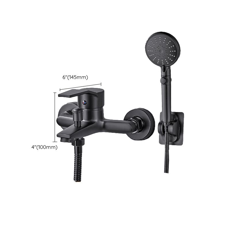 Lisslune | Wall-mounted fixed bathtub faucet lever handle with hand shower