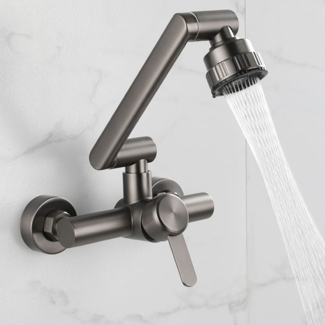 Lisslune | Modern Wall-Mounted Kitchen Faucet Single Lever Faucet in Chrome