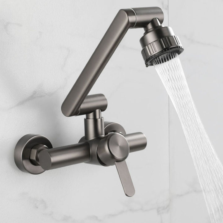 Lisslune | Modern Wall-Mounted Kitchen Faucet Single Lever Faucet in Chrome