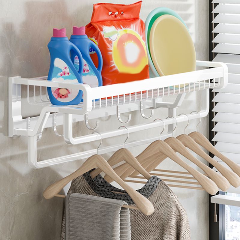Lisslune | Contemporary bathroom accessory set made of matte stainless steel-aluminum with bathrobe hooks/bath shelf