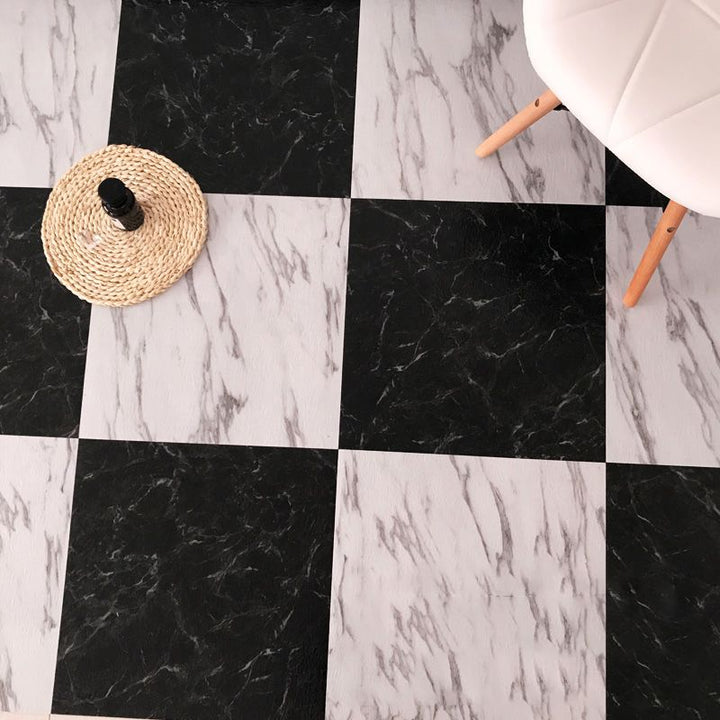 Lisslune | Modern Water-Repellent Plastic Flooring Fabric Look Square Edge Floor Tiles