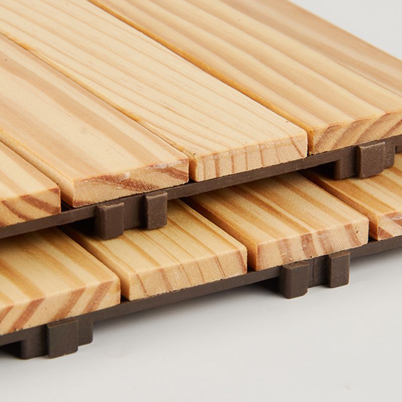 Lisslune | 7-Slat Square Wood Terrace Tiles Laying Pattern Outdoor Terrace Tiles