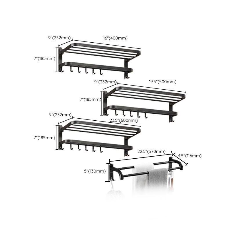 Lisslune | Matte black bathroom accessory set Modern bathroom accessory hardware set