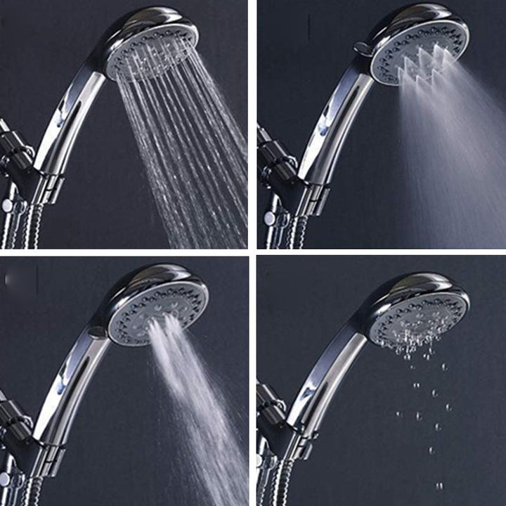 Lisslune | Round Handheld Showerhead in Silver Leak-Resistant Wall-Mounted Showerhead
