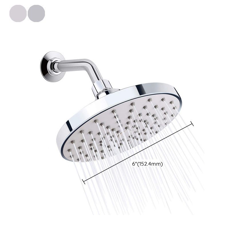 Lisslune | Round Fest Shower Head Silver Single Jet Wall Mounted Shower Head