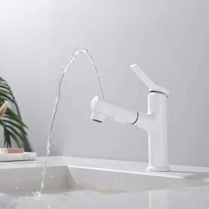 Lisslune | Contemporary Vessel Faucet Copper Single Handle Low Arc Pull Down Vessel Faucet for Home