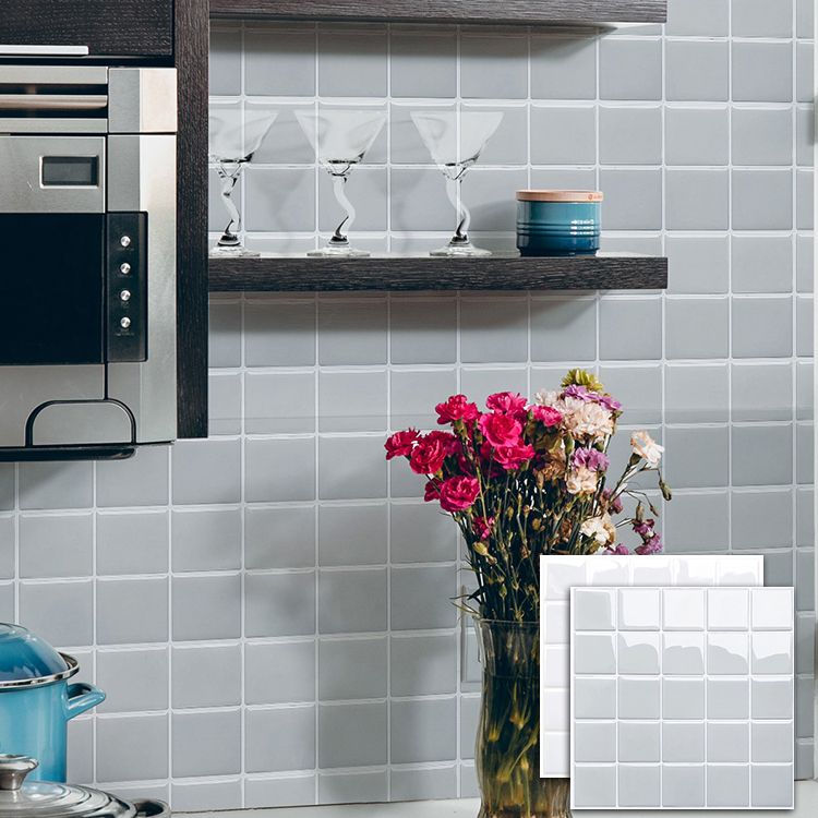 Lisslune | Mosaic Tile Wallpaper Plastic Grid Peel and Stick Wall Tile
