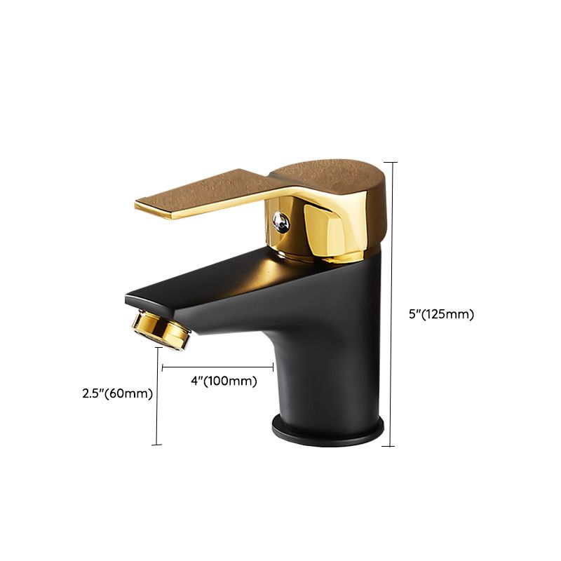 Lisslune | Black-Gold Vessel Sink Faucet Lever Handle Low Arc Vessel Faucet