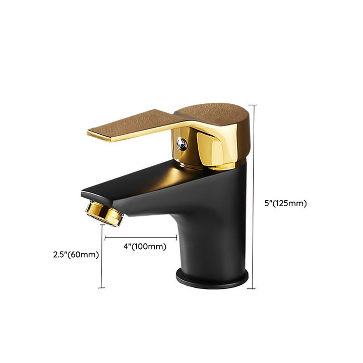 Lisslune | Black-Gold Vessel Sink Faucet Lever Handle Low Arc Vessel Faucet